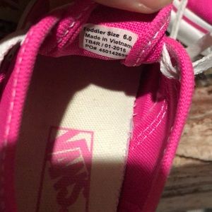 Toddler hot pink van shoes